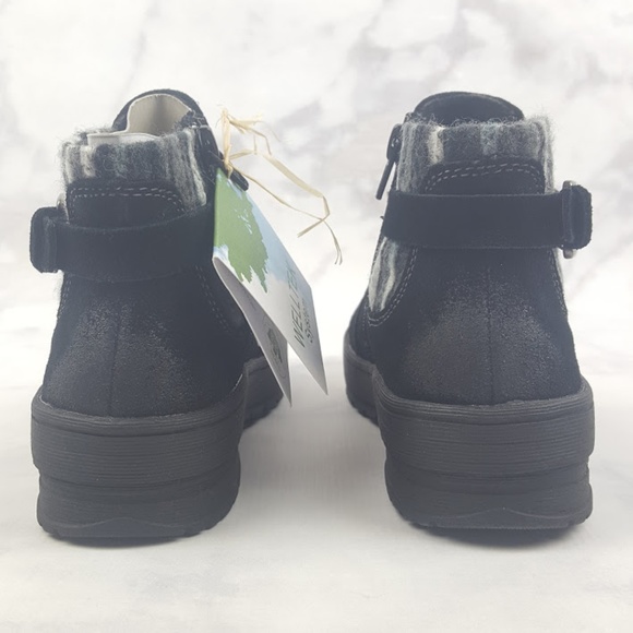 Earth Origins Water Repel Black Suede Ankle Boots - Picture 5 of 8